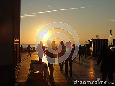 An amazing photography of the sunset over the sea Editorial Stock Photo