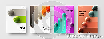 Amazing realistic balls catalog cover template set Vector Illustration