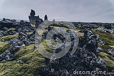 Amazing rock formation, Londrangar, Snaefellsness peninsula, Iceland Stock Photo