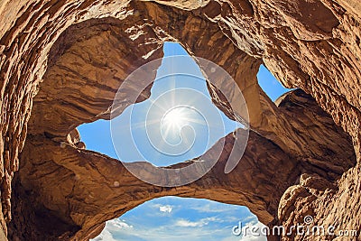 Amazing rock formations at Arches National Park in southern Utah Stock Photo