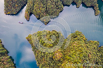 Amazing scene from high angle of Baofeng lake China Stock Photo