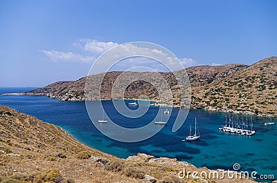Amazing scenery at Kolona, Kythnos island, Cyclades, Greece Stock Photo