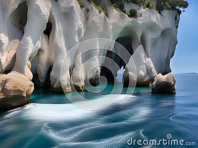 amazing seascape view on rock in the water Stock Photo