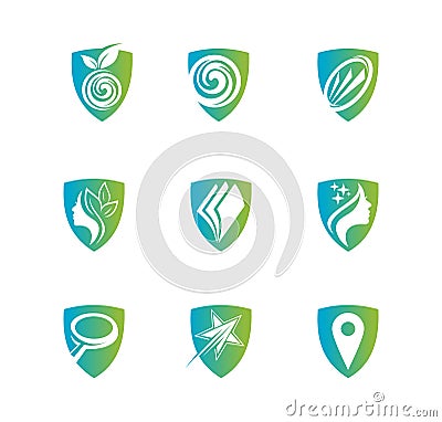 Amazing shield for health care logo sign Vector Illustration