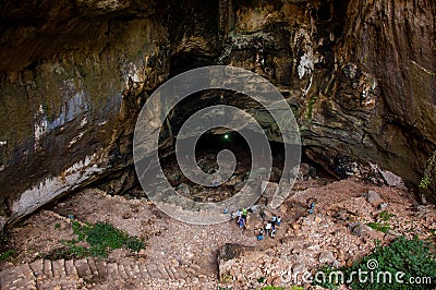 An amazing sinkholes.The view of cave entrance.Heaven Cave in Turkey Stock Photo