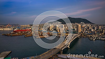 Amazing skyline of Busan, Korea Editorial Stock Photo