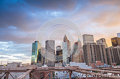 Amazing skyline of Manhattan - New York Skyscrapers Stock Photo