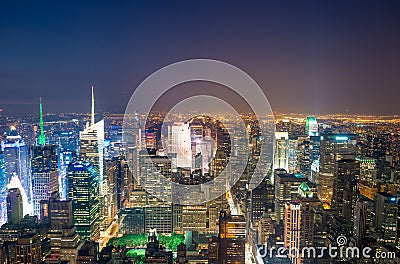 Amazing skyline of Manhattan - New York Skyscrapers Stock Photo