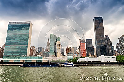 Amazing skyline of Manhattan - New York Skyscrapers Stock Photo