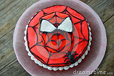 Amazing Spiderman Decorated Cake Editorial Stock Photo