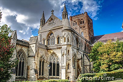 Amazing St Albans Cathedral - Natural daylight Image Stock Photo