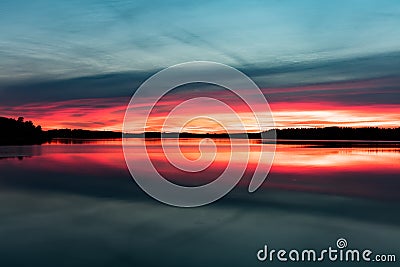 Amazing sunset colors Stock Photo