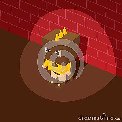 Amazing superhero isometric theme Vector Illustration