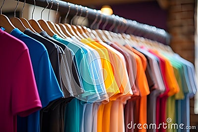 Amazing t-shirts mockup with different colors Stock Photo