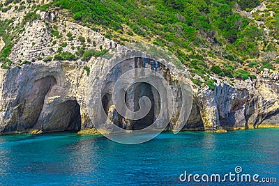 Zakynthos, Greece - amazing Blue Caves travel destination Stock Photo