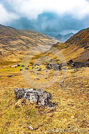 Peruvian Andes amazing trekking day South America Stock Photo