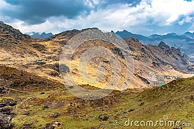Peruvian Andes amazing trekking day South America Stock Photo