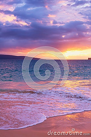 Amazing Tropical Beach Sunset, Stock Photo