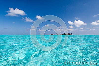 Amazing turquoise water and small islands in the caribbean Stock Photo