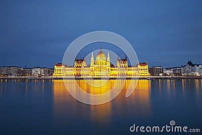 Amazing twilight in Budapest Stock Photo