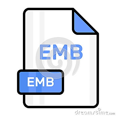 An amazing vector icon of EMB file, editable design Vector Illustration