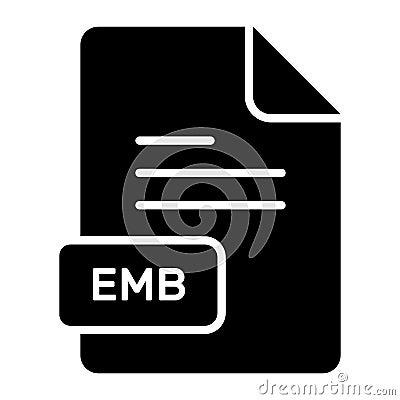 An amazing vector icon of EMB file, editable design Vector Illustration