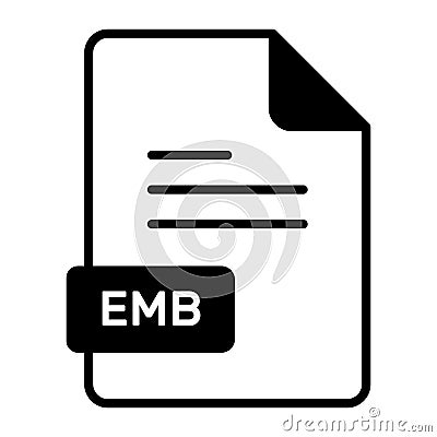 An amazing vector icon of EMB file, editable design Vector Illustration