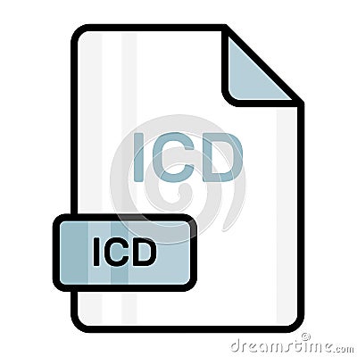 An amazing vector icon of ICD file, editable design Vector Illustration