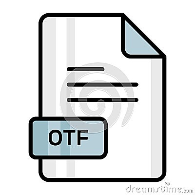 An amazing vector icon of OTF file, editable design Vector Illustration