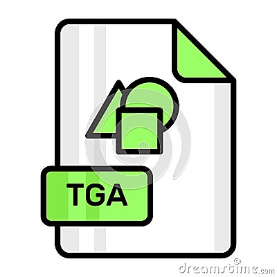 An amazing vector icon of TGA file, editable design Vector Illustration