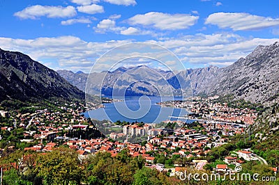 Amazing view of the bay of Kotor Stock Photo