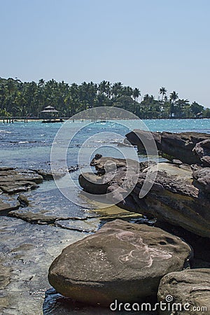 Amazing view from bungalow sea Stock Photo