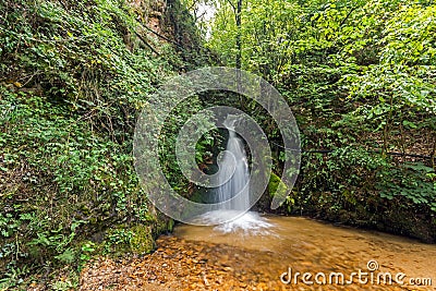 First Gabrovo waterfall in Belasica Mountain, Novo Selo, Republic of Macedonia Stock Photo