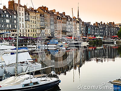 Amazing view of Honfleur waterfront Editorial Stock Photo