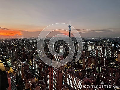 Johannesburg Panoramic View from Ponte Tower South Africa Stock Photo