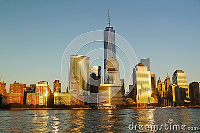 Amazing view of Manhattan New York skyline. USA Editorial Stock Photo