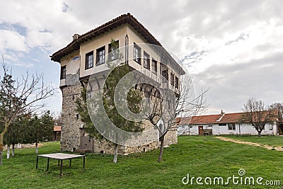 Amazing view of medieval Tower of Angel Voivode in Arapovo Monastery of Saint Nedelya, Bulgaria Stock Photo