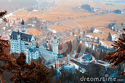 Amazing view of Neuschwanstein, near Munich, Germany Stock Photo