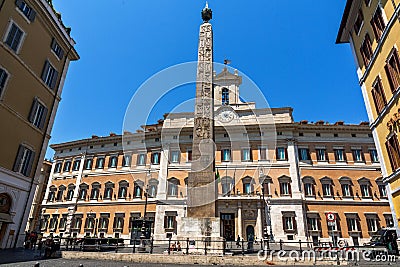 Amazing view of Palazzo Montecitorio in city of Rome, Italy Editorial Stock Photo