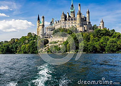 parliament hill surrounded by green forest ai Stock Photo