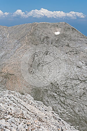 Amazing view to Kutelo Peak, Pirin Mountain Stock Photo