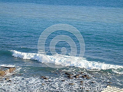 An amazing view to the seaside of Genova Stock Photo