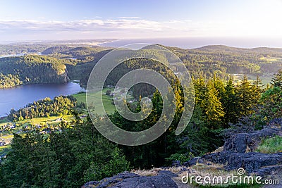 Amazing View from the Top to Mount Erie Stock Photo