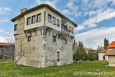 Amazing view Tower of Angel Voivode in Arapovo Monastery of Saint Nedelya, Bulgaria Stock Photo