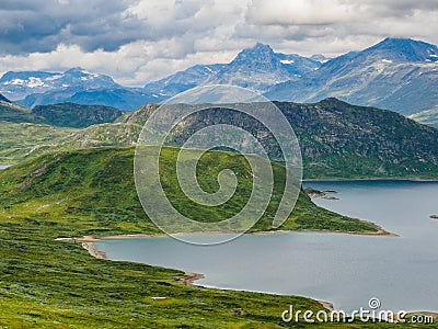 Amazing views from Bitihorn mountain in Norway Stock Photo