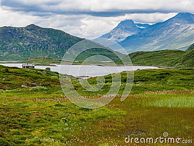 Amazing views from Bitihorn mountain in Norway Stock Photo