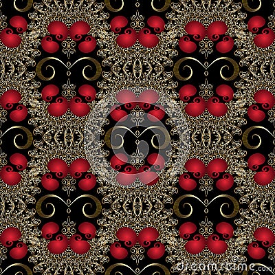 Amazing vintage 3d paisley seamless pattern. Luxury vector flora Vector Illustration