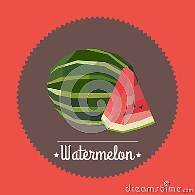 Amazing vintage fresh watermelon illustration Vector Illustration