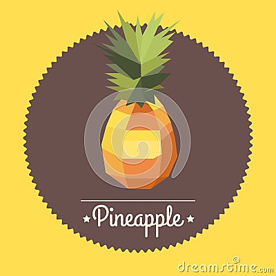 Amazing vintage polygon pineapple illustration Vector Illustration