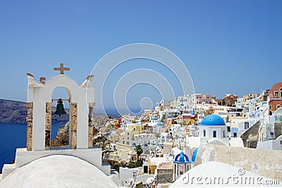 Amazing white houses of Santorini Stock Photo